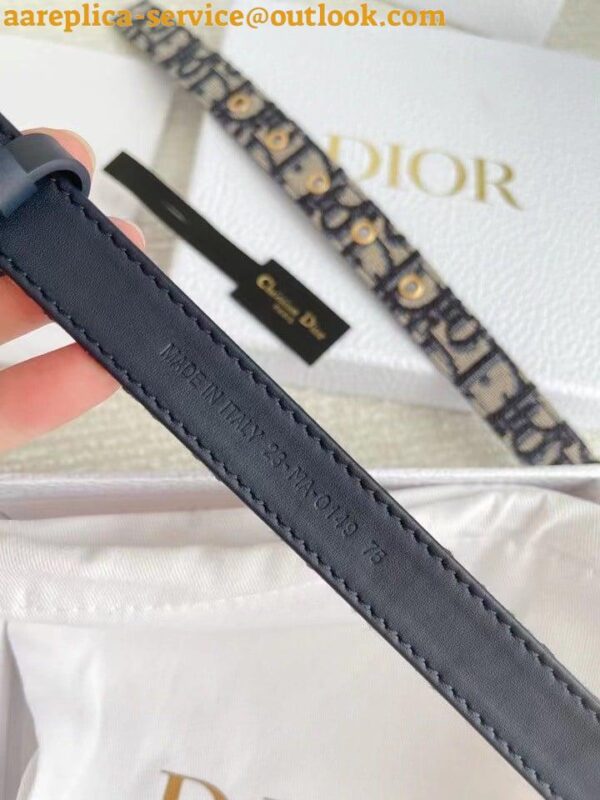 Replica Dior Saddle 20MM Belt In Blue Dior Oblique Jacquard 7