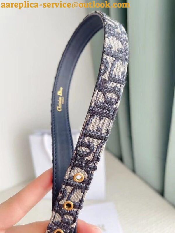 Replica Dior Saddle 20MM Belt In Blue Dior Oblique Jacquard 9