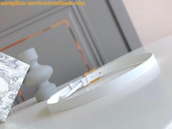 Replica Dior Saddle 20MM Belt In White Calfskin 4