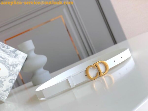 Replica Dior Saddle 20MM Belt In White Calfskin 5