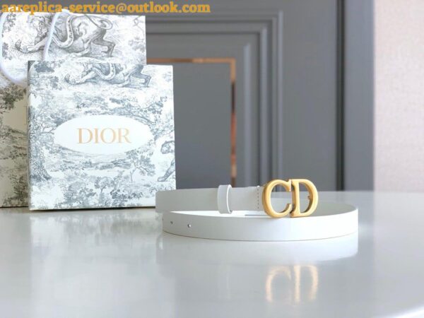 Replica Dior Saddle 20MM Belt In White Calfskin 6