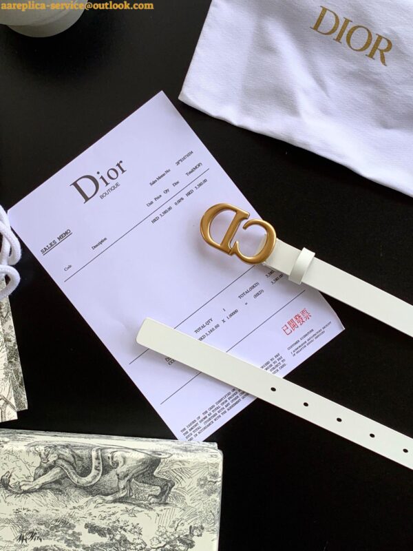 Replica Dior Saddle 20MM Belt In White Calfskin 7