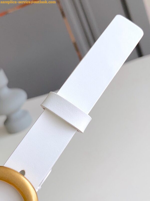 Replica Dior Saddle 20MM Belt In White Calfskin 8