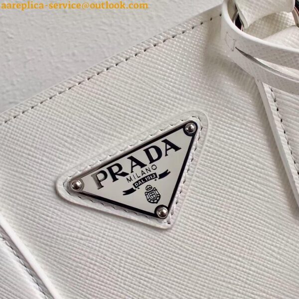 Replica Prada Galleria Mini Bag In White Saffiano Leather 15