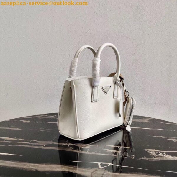 Replica Prada Galleria Mini Bag In White Saffiano Leather 17