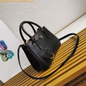 Replica Prada Galleria Small Bag in Black Saffiano Leather 2