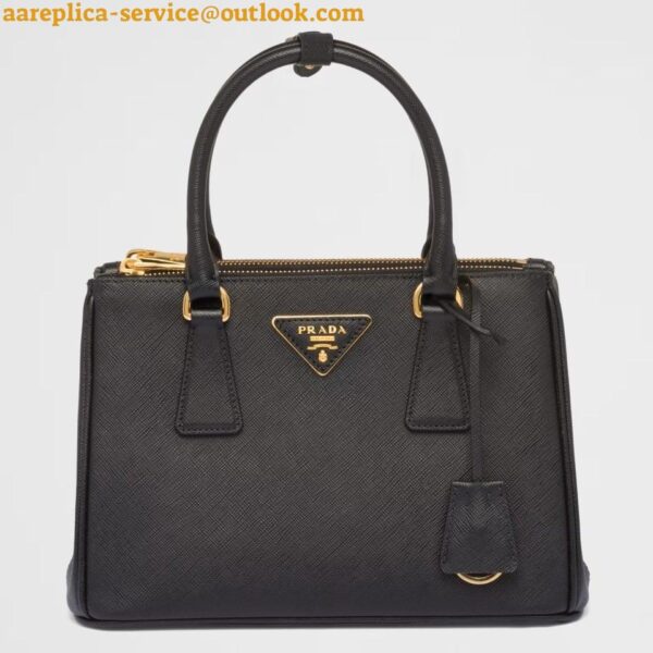 Replica Prada Galleria Small Bag in Black Saffiano Leather 4