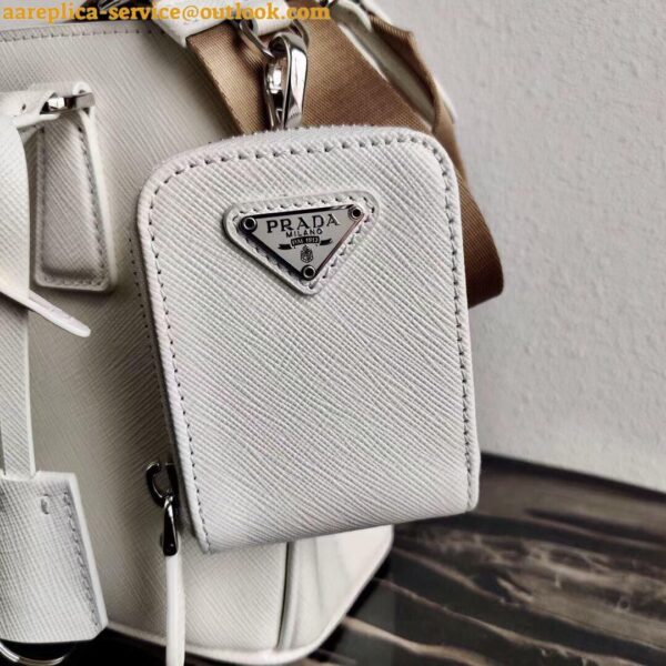 Replica Prada Galleria Mini Bag In White Saffiano Leather 21