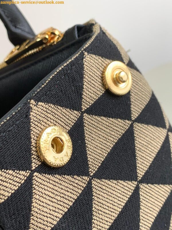 Replica Prada Galleria Small Bag In Jacquard Fabric 10