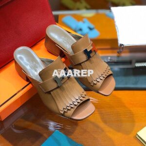 Replica Hermes Alma Sandal 2.2'' Heel H201094 Brown