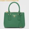 Replica Prada Mini Galleria Bag In Green Saffiano Leather