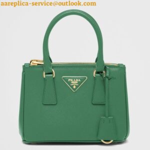 Replica Prada Mini Galleria Bag In Green Saffiano Leather