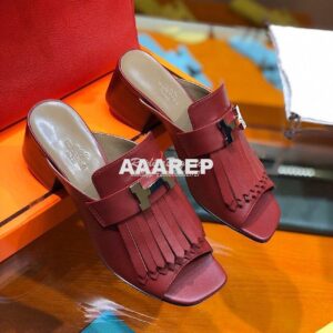 Replica Hermes Alma Sandal 2.2'' Heel H201094 Wine 2