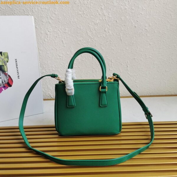 Replica Prada Mini Galleria Bag In Green Saffiano Leather 7