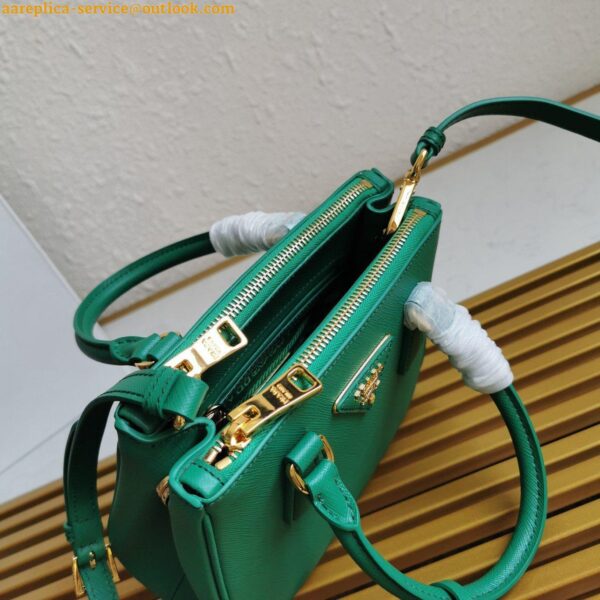 Replica Prada Mini Galleria Bag In Green Saffiano Leather 8