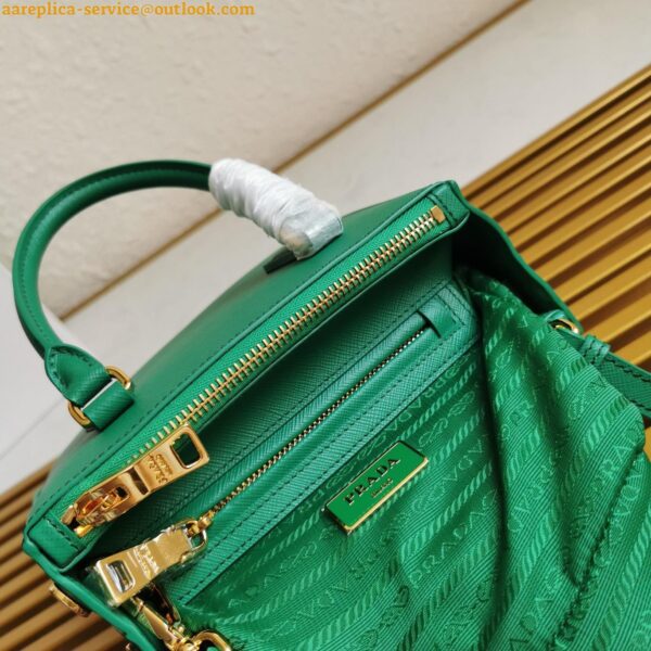 Replica Prada Mini Galleria Bag In Green Saffiano Leather 11