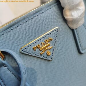 Replica Prada Mini Galleria Bag In Light Blue Saffiano Leather 2