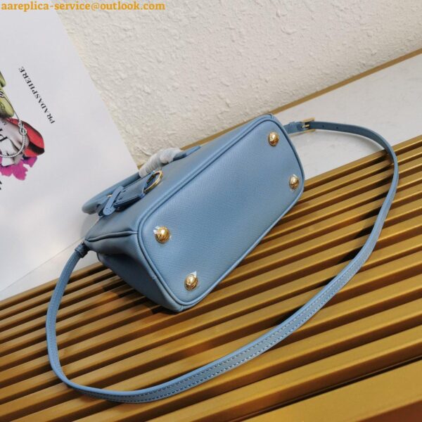 Replica Prada Mini Galleria Bag In Light Blue Saffiano Leather 5