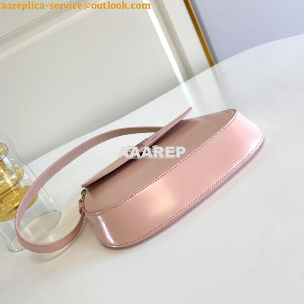 Replica Prada Cleo Brushed Leather Shoulder Bag With Flap 1BD311 Pink 8