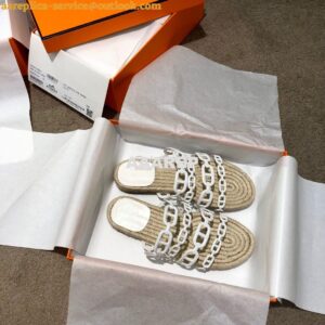 Replica Hermes Ancone Espadrille Sandals H201147 Blanc 2