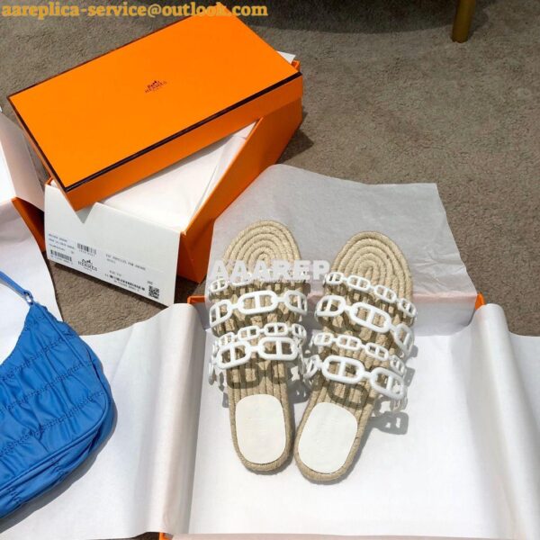 Replica Hermes Ancone Espadrille Sandals H201147 Blanc 5