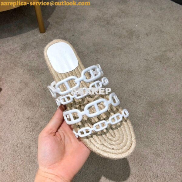 Replica Hermes Ancone Espadrille Sandals H201147 Blanc 7