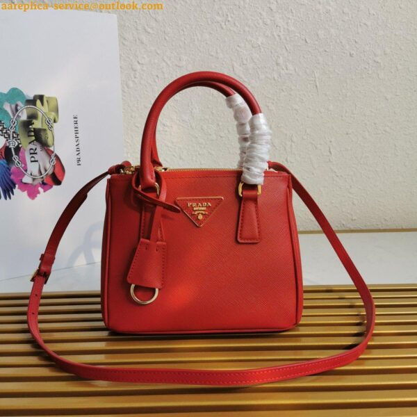 Replica Prada Mini Galleria Bag In Red Saffiano Leather 3