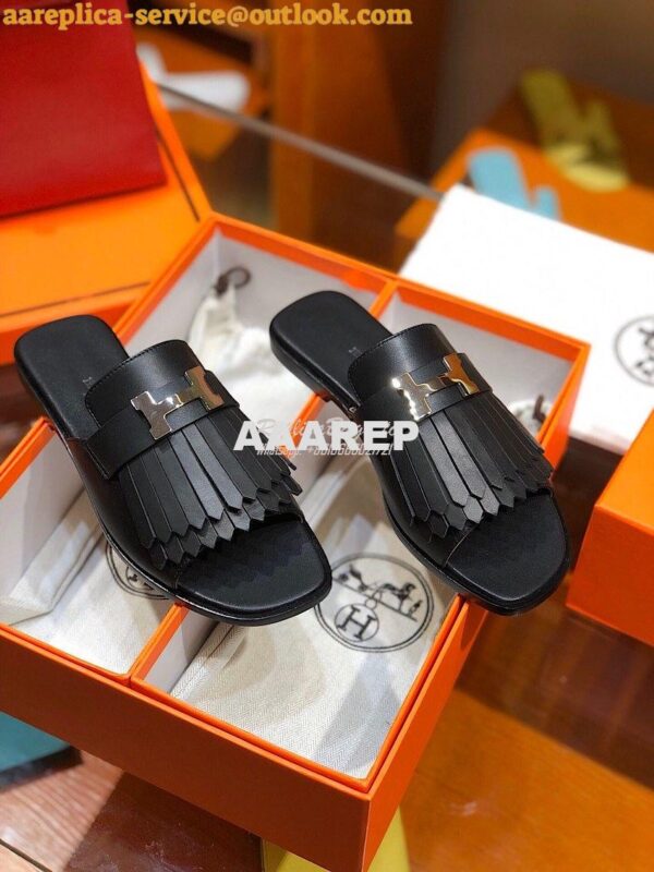 Replica Hermes Auteuil Sandal H201089 Black 6