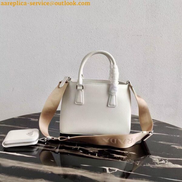 Replica Prada Mini Galleria Bag In White Saffiano Leather 5