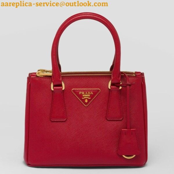 Replica Prada Mini Galleria Bag In Red Saffiano Leather 10