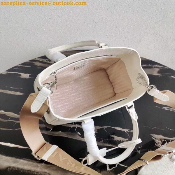 Replica Prada Mini Galleria Bag In White Saffiano Leather 6