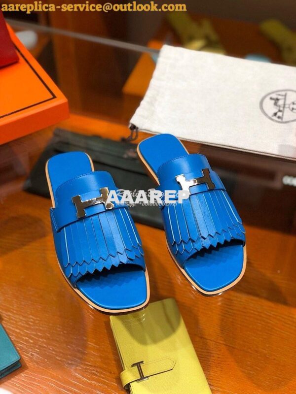 Replica Hermes Auteuil Sandal H201089 Blue 5