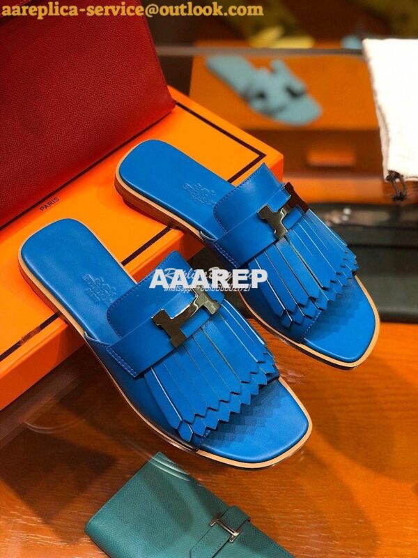 Replica Hermes Auteuil Sandal H201089 Blue 7