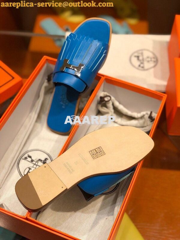 Replica Hermes Auteuil Sandal H201089 Blue 9