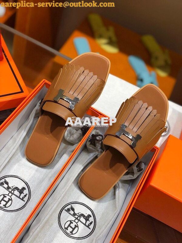 Replica Hermes Auteuil Sandal H201089 Brown 6