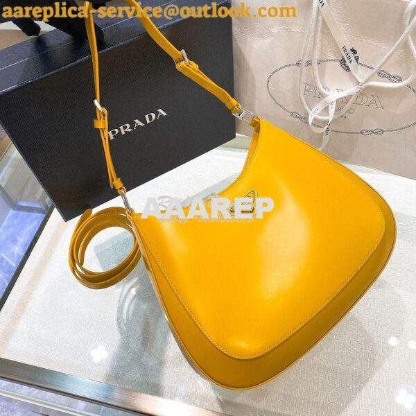 Replica Prada Cleo Brushed Leather Shoulder Bag with Strap Extension 1 3