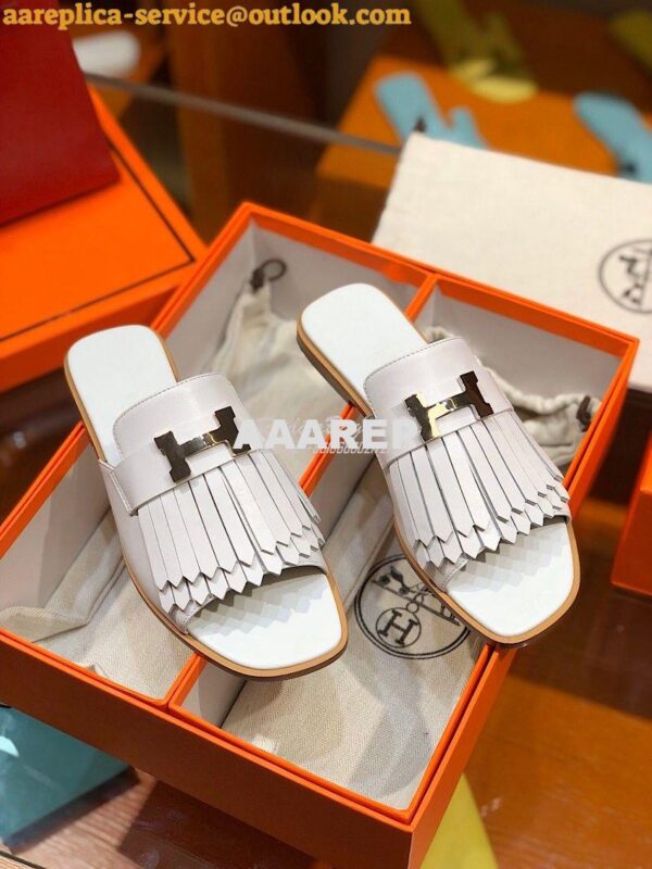 Replica Hermes Auteuil Sandal H201089 White 3