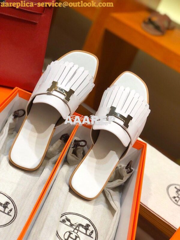 Replica Hermes Auteuil Sandal H201089 White 8