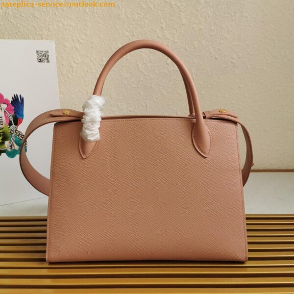 Replica Prada Monochrome Medium Bag In Nude Saffiano Leather 6