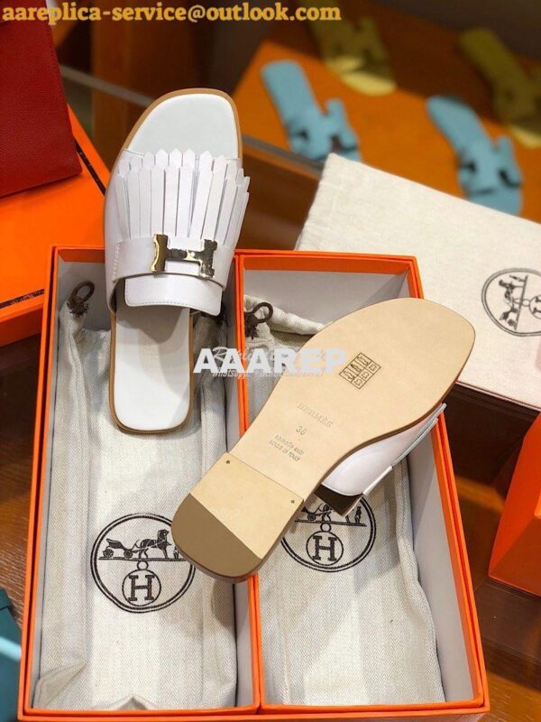 Replica Hermes Auteuil Sandal H201089 White 9