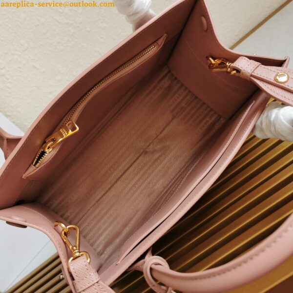 Replica Prada Monochrome Medium Bag In Nude Saffiano Leather 11