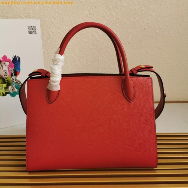 Replica Prada Monochrome Medium Bag In Red Saffiano Leather 5