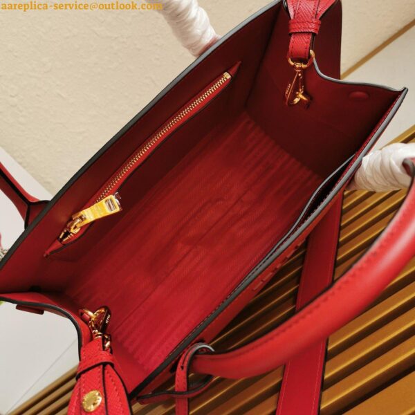 Replica Prada Monochrome Medium Bag In Red Saffiano Leather 9