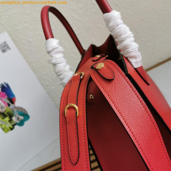 Replica Prada Monochrome Medium Bag In Red Saffiano Leather 10