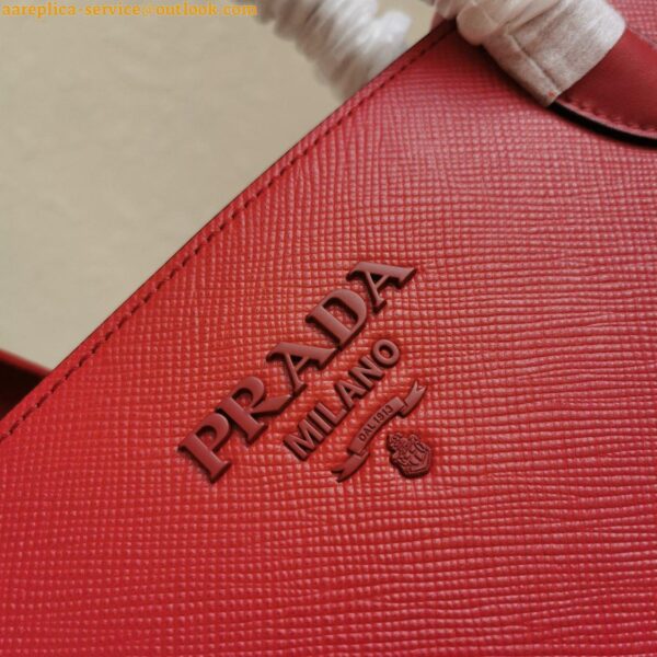 Replica Prada Monochrome Medium Bag In Red Saffiano Leather 11