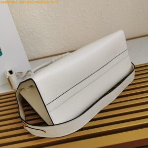 Replica Prada Monochrome Medium Bag In White Saffiano Leather 2