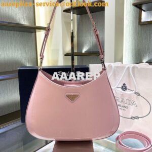 Replica Prada Cleo Brushed Leather Shoulder Bag with Strap Extension 1