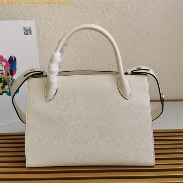 Replica Prada Monochrome Medium Bag In White Saffiano Leather 11