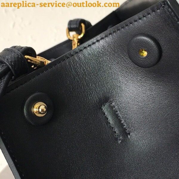 Replica Prada Monochrome Small Bag In Black Saffiano Leather 7