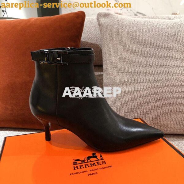 Replica Hermes Blanche Ankle Boot in Goatskin with Hapi rhinestones Bu 7